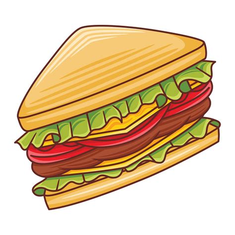 Sandwich Illustration In Modern Flat Design Style 2175690 Vector Art