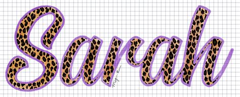 Sarah Graphic Name Design Cheetah Print Waterslide Image Etsy
