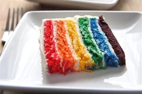 The secret to the rainbow is shown below. Easy Rainbow Cake Recipe From Scratch! | Divas Can Cook