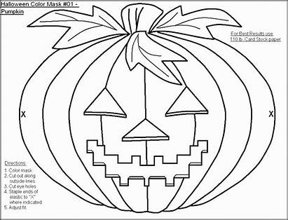 Mask Halloween Coloring Templates Christmas Pages Children