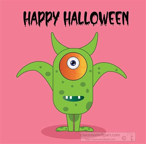 Halloween Clipart One Eyed Monster Happy Halloween Clipart