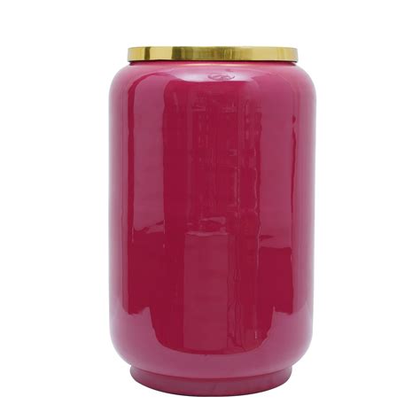 15 High Fuschia Pink Metal Accent Artificial Flower Vase Etsy Uk