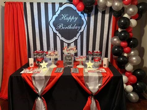 Black Red And Silver Birthday Setup Birthday Party Ideas Photo 1 Of