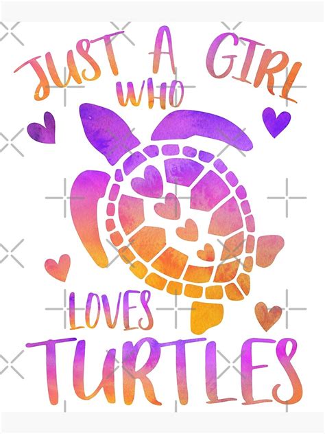 Just A Girl Who Loves Turtles Poster For Sale By Avery Navy Redbubble