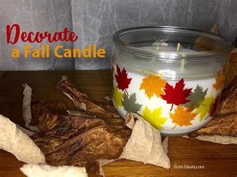 How To Decorate A Fall Candle With Transparent Glitter