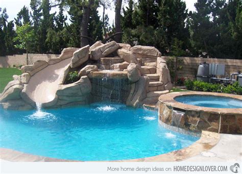 15 Gorgeous Swimming Pool Slides Decoration For House