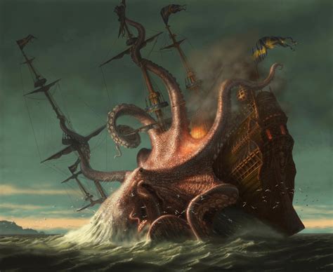 Kraken By Russell Marks Kraken Art Kraken Pirate Art