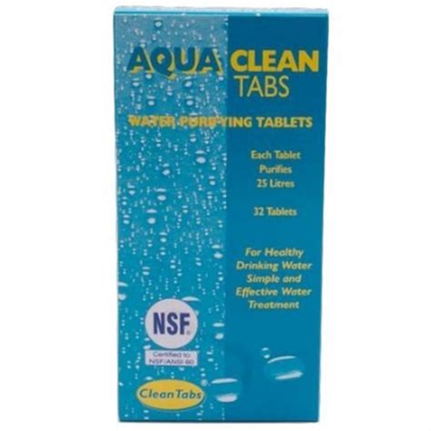 Aqua Clean Water Purifying Tabs 32 Tablets Outaboutuk Camping And Outdoor Supplies