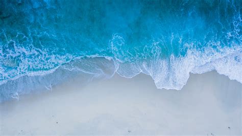 Wallpaper Beach Sea Shore Blue Waves Hd 4k Nature