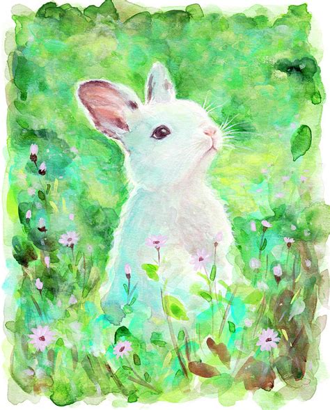 Illustration Of A Watercolor Painting With A Rabbit Symbol Of 2023