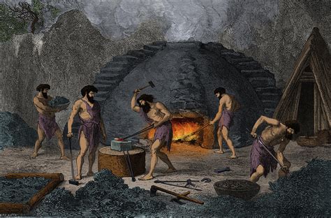 Prehistoric Man Iron Age Blacksmiths Photograph By Science Source Pixels