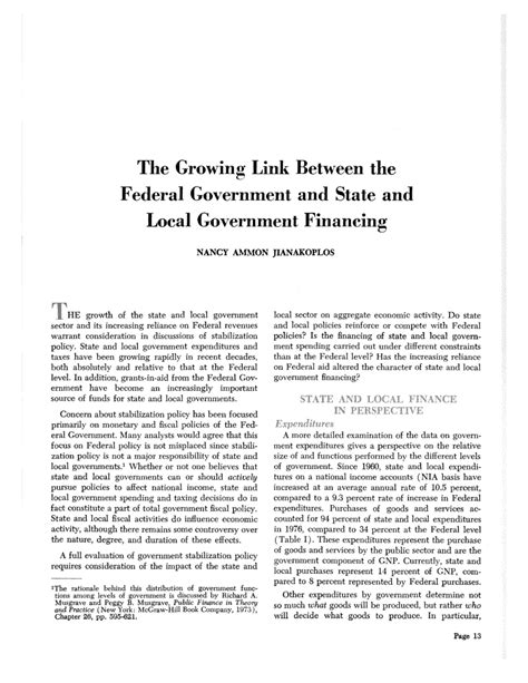 Pdf The Growing Link Between The Federal Government And State And