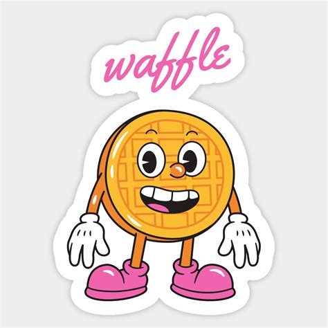 Cute Cartoon Character Waffle Standing Single And Smiling Vector