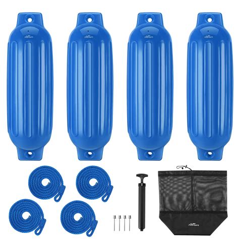 Affordura Boat Fender 4 Pack Boat Bumpers Fenders with 4 Ropes, Boat