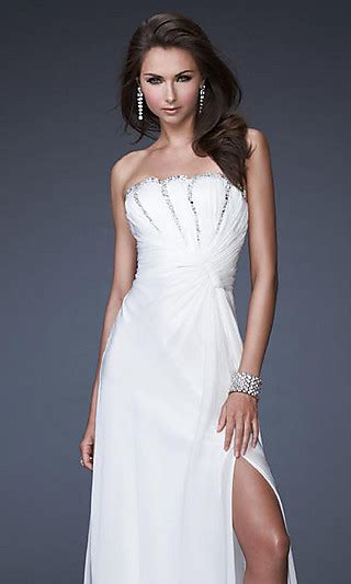Elegante Trägerlosen Abendkleid Weißes Kleid
