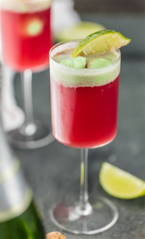 Slowly fill the glass with champagne. Cranberry Limeade Holiday Champagne Punch - The Cookie Rookie