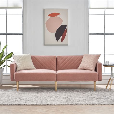 Kepooman 78 Mid Century Modern Velvet Tufted Sofa Bed For Small Space