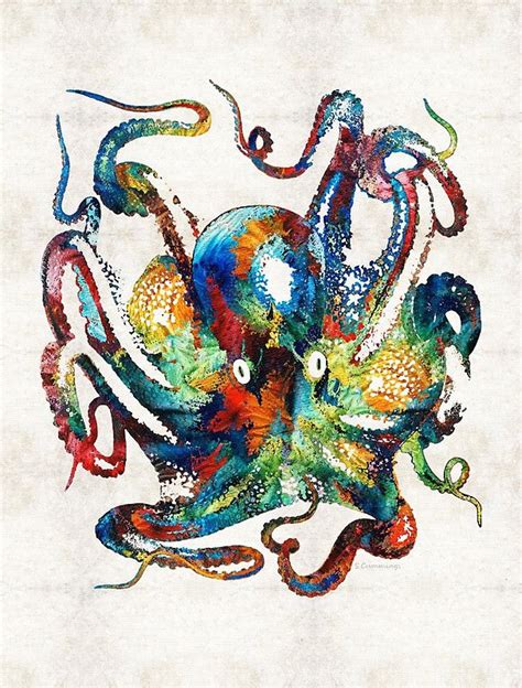 Colorful Octopus Art By Sharon Cummings Art Print By Sharon Cummings