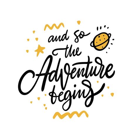 Adventure Phrase Hand Drawn Vector Lettering Isolated On White