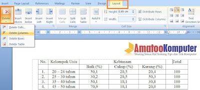 Cara Hapus Baris Dan Kolom Pada Tabel Ms Word Hot Sex Picture