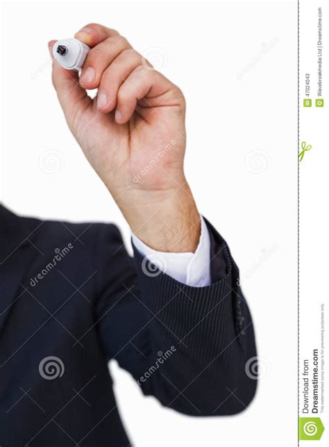 Hand Of A Businessman Writing With Marker Stock Image Image Of