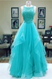 Turquoise Prom Dress,Ball Gowns Prom Dress,Elegant Prom Dress,Lace ...