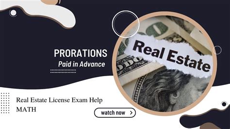 Prorations Paid In Advance Real Estate Exam Help Youtube