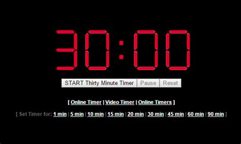 30 Minute Timer 1800 Seconds Online Timer