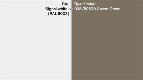 Ral Signal White Ral Vs Tiger Drylac Covert Green Side