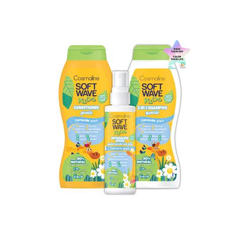 Soft Wave Kids Natural Set Camomile Shampoo Conditioner And Detangling