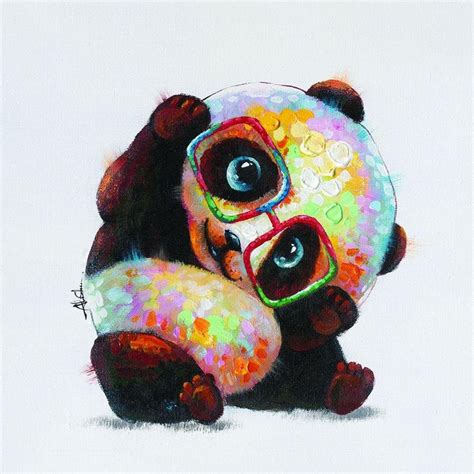 24 In H X 24 In W Smarty Panda Artwork In Acrylic Canvas Wall Art