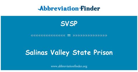 Svsp Definition Salinas Valley State Prison Abbreviation Finder