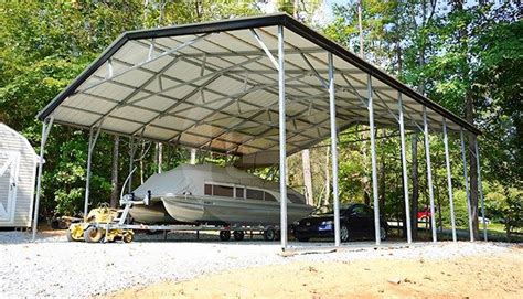 30x36 Vertical Roof Metal Boat Carport 20x26 Certified Metal Boat Cover