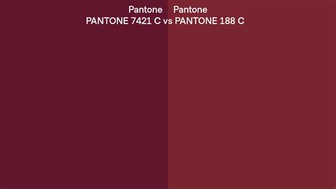 Pantone 7421 C Vs Pantone 188 C Side By Side Comparison