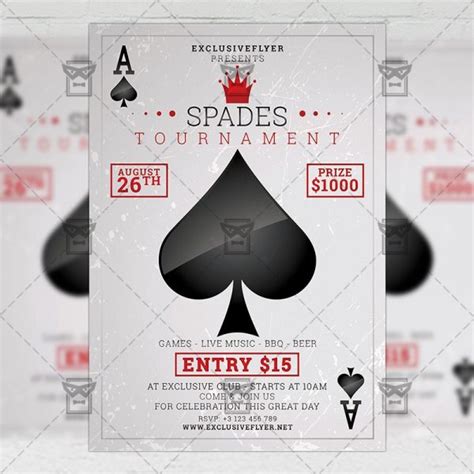 Spades Tournament Community A5 Flyer Template Exclsiveflyer Free