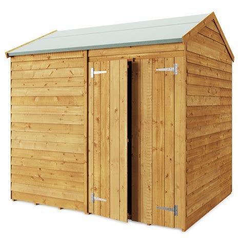 6ft X 8ft Apex Overlap Wooden Garden Shed 10 Year Warranty Free Uk