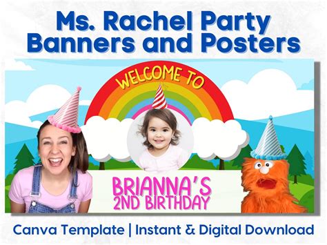 Ms Rachel Party Banners And Posters Birthday Decorations Etsy