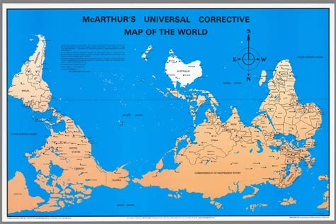 Mcarthurs Universal Corrective Map Of The World David Rumsey