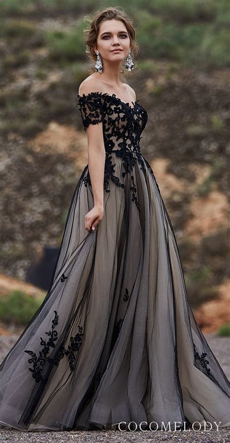 39 Incredible Black Wedding Dresses To Excite You Short Sleeve Prom