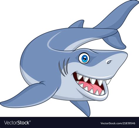Cartoon Smiling Shark Royalty Free Vector Image