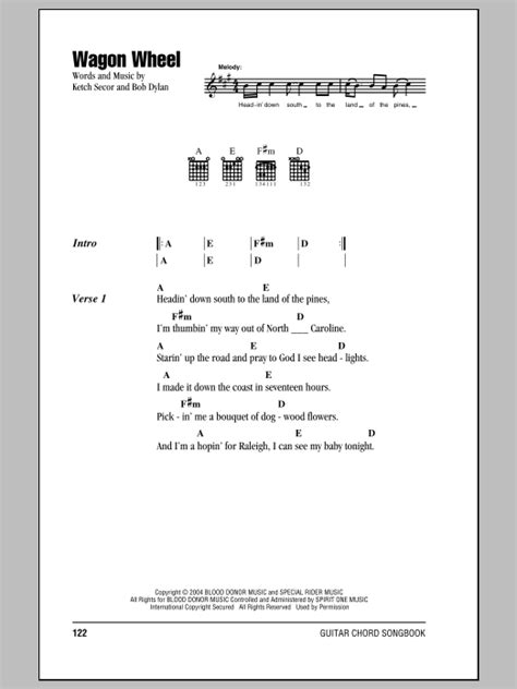 Bob Dylan Wagon Wheel Sheet Music Pdf Notes Chords Pop Score Ukulele Download Printable