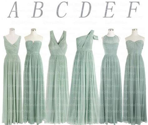 Inspired by macaroons and dainty tea cakes, this ornamental green is a staple pastel hue. Sage Green Bridesmaid Dresses Mismatched Chiffon A Line ...