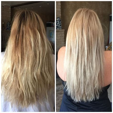 They are hair blonde dye with different colour accents. Before and after toning my own hair with wella toner T18 ...