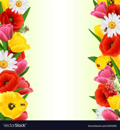 Colorful Flower Border Royalty Free Vector Image