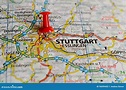 Stuttgart sulla mappa fotografia stock. Immagine di germania - 96099402