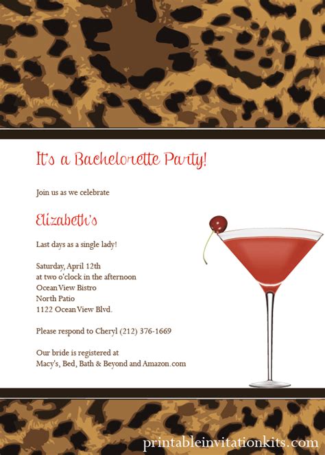 Generally, the corner copy is found at the bottom of the wedding invitation. Leopard Print Cocktail Party Invitation ← Wedding ...