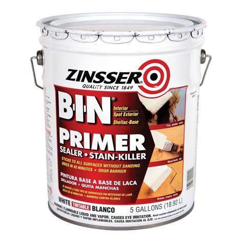 Zinsser B I N 5 Gal White Shellac Based Interiorspot Exterior Primer