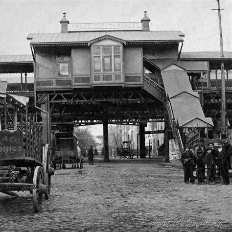 Photograph Of An Elevated Railroad Station Nyc In 1870