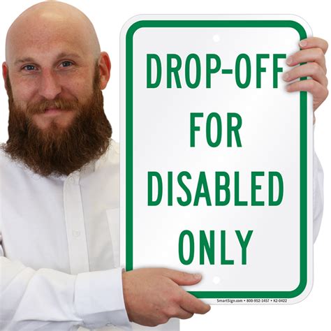 Drop Off For Disabled Only Sign Sku K2 0422