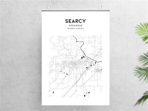 Searcy Map Poster Searcy Map Print Wall Art Ar City Map Etsy